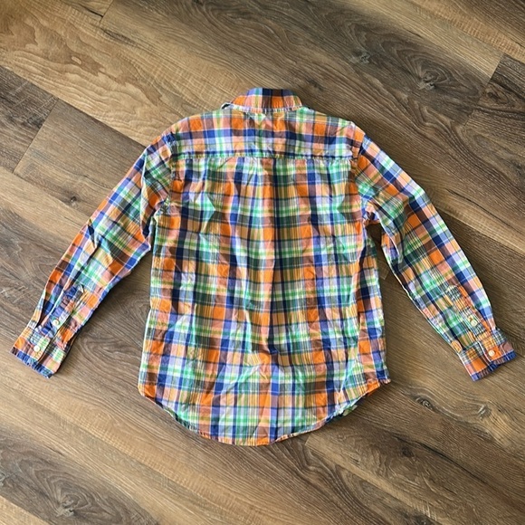 Ralph Lauren boys dress shirt size 7 orange,blue,green,yellow,white stripes - Picture 6 of 12